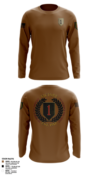 Long Sleeve Performance Shirt, 1st infantry division, , Teamtime, Team time, sublimation, custom sports apparel, team uniforms, spirit wear, spiritwear, sports uniforms, custom shirts, team store, custom team store, fundraiser sports, apparel fundraiser