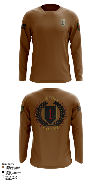 1st infantry division 88621490 Long Sleeve Performance Shirt 1
