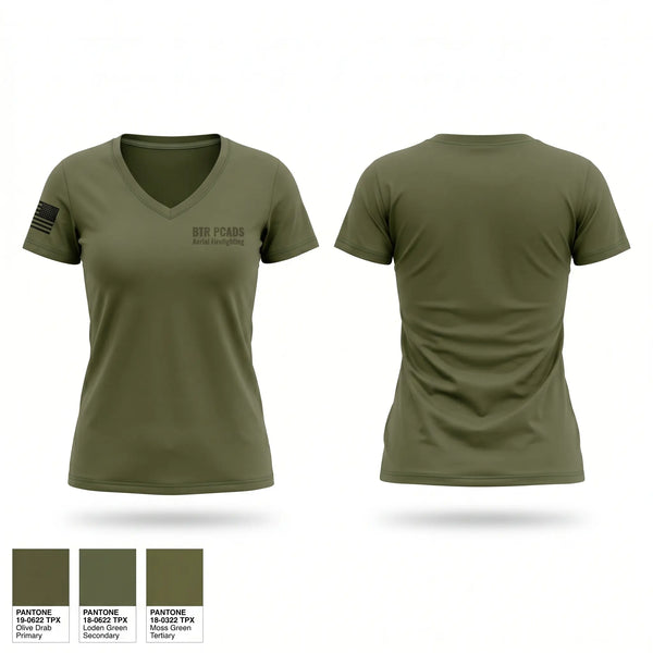Womens Short Sleeve Vneck Shirt, BTR PCADS Aerial Firefighting, Fire Department, Teamtime, Team time, sublimation, custom sports apparel, team uniforms, spirit wear, spiritwear, sports uniforms, custom shirts, team store, custom team store, fundraiser sports, apparel fundraiser