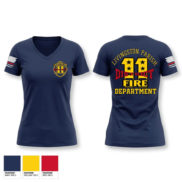 Womens Short Sleeve Vneck Shirt, Livingston parish fire district 11, Fire Department, Teamtime, Team time, sublimation, custom sports apparel, team uniforms, spirit wear, spiritwear, sports uniforms, custom shirts, team store, custom team store, fundraiser sports, apparel fundraiser