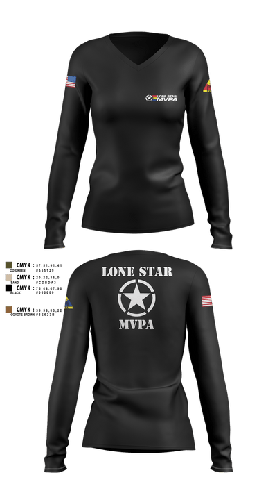 Lone Star MVPA 905145 Women's Long Sleeve V-neck Shirt - 10