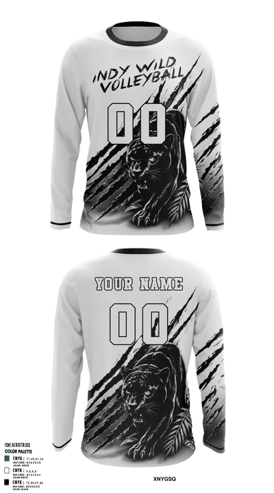 Indy Wild Volleyball 47140100 Long Sleeve Performance Shirt - 11