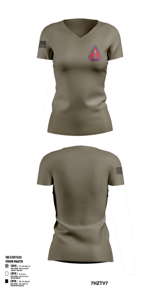 Womens Short Sleeve Vneck Shirt, Recruiting and retention battalion, National Guard, Teamtime, Team time, sublimation, custom sports apparel, team uniforms, spirit wear, spiritwear, sports uniforms, custom shirts, team store, custom team store, fundraiser sports, apparel fundraiser