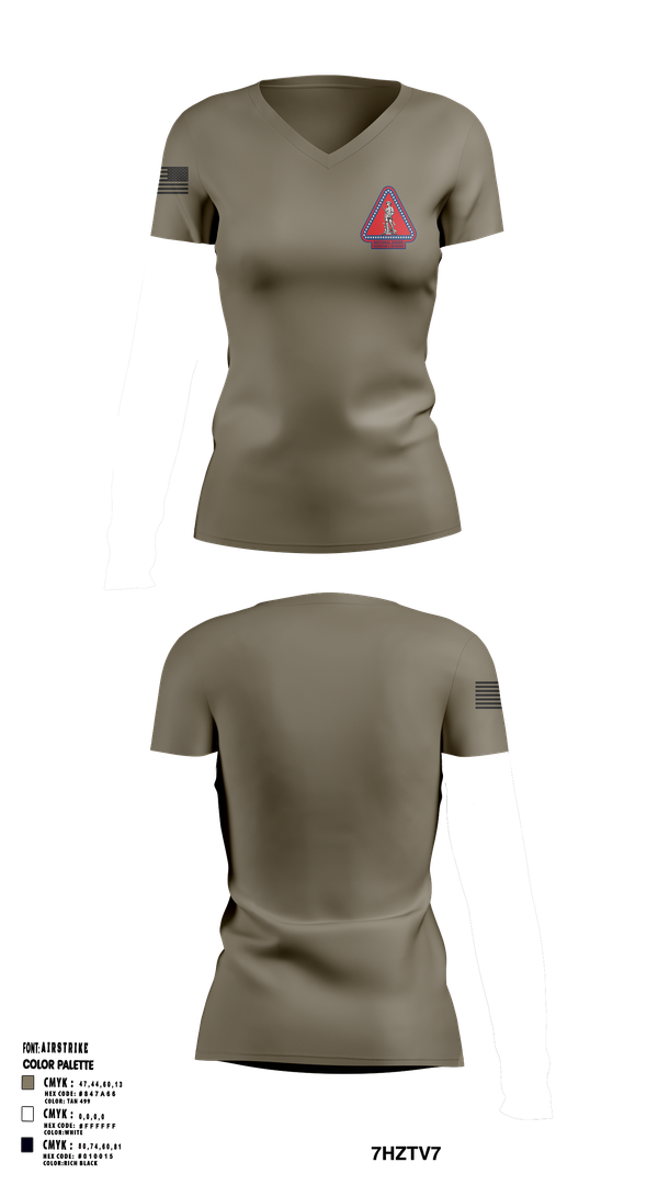 Womens Short Sleeve Vneck Shirt, Recruiting and retention battalion, National Guard, Teamtime, Team time, sublimation, custom sports apparel, team uniforms, spirit wear, spiritwear, sports uniforms, custom shirts, team store, custom team store, fundraiser sports, apparel fundraiser