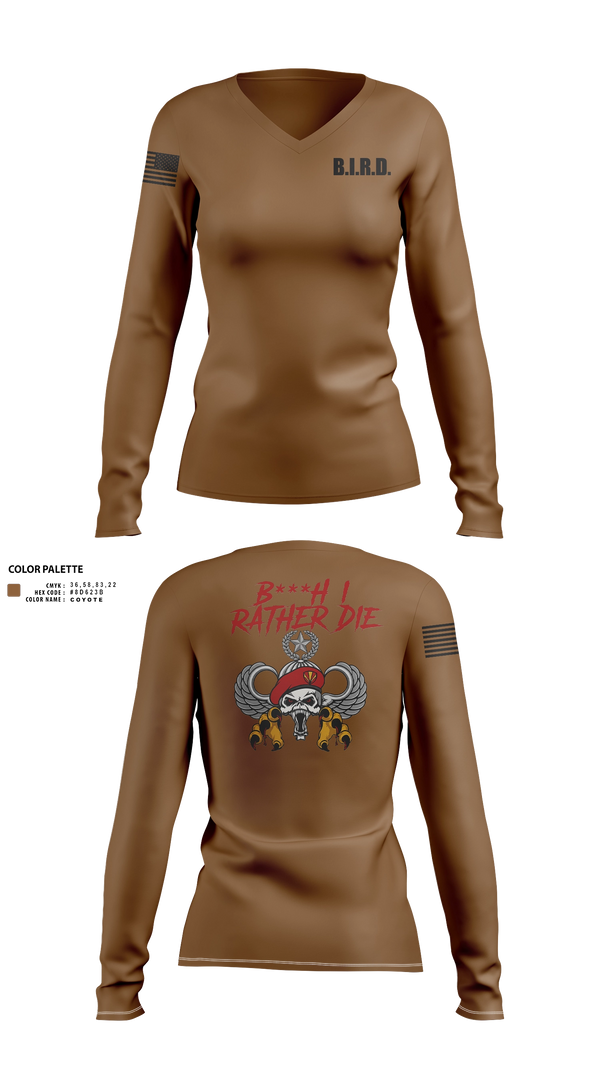 Womens Long Sleeve Vneck Shirt, 3, Army, Teamtime, Team time, sublimation, custom sports apparel, team uniforms, spirit wear, spiritwear, sports uniforms, custom shirts, team store, custom team store, fundraiser sports, apparel fundraiser