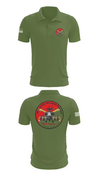 Short Sleeve Performance Polo, 7th Squadron, Sixth Cavalry Regiment, , Teamtime, Team time, sublimation, custom sports apparel, team uniforms, spirit wear, spiritwear, sports uniforms, custom shirts, team store, custom team store, fundraiser sports, apparel fundraiser