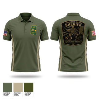 Short Sleeve Performance Polo, Sheriff K9, Police, Teamtime, Team time, sublimation, custom sports apparel, team uniforms, spirit wear, spiritwear, sports uniforms, custom shirts, team store, custom team store, fundraiser sports, apparel fundraiser