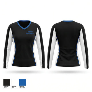 Womens Long Sleeve Vneck Shirt, Carolina Darkhorse, Baseball, Teamtime, Team time, sublimation, custom sports apparel, team uniforms, spirit wear, spiritwear, sports uniforms, custom shirts, team store, custom team store, fundraiser sports, apparel fundraiser