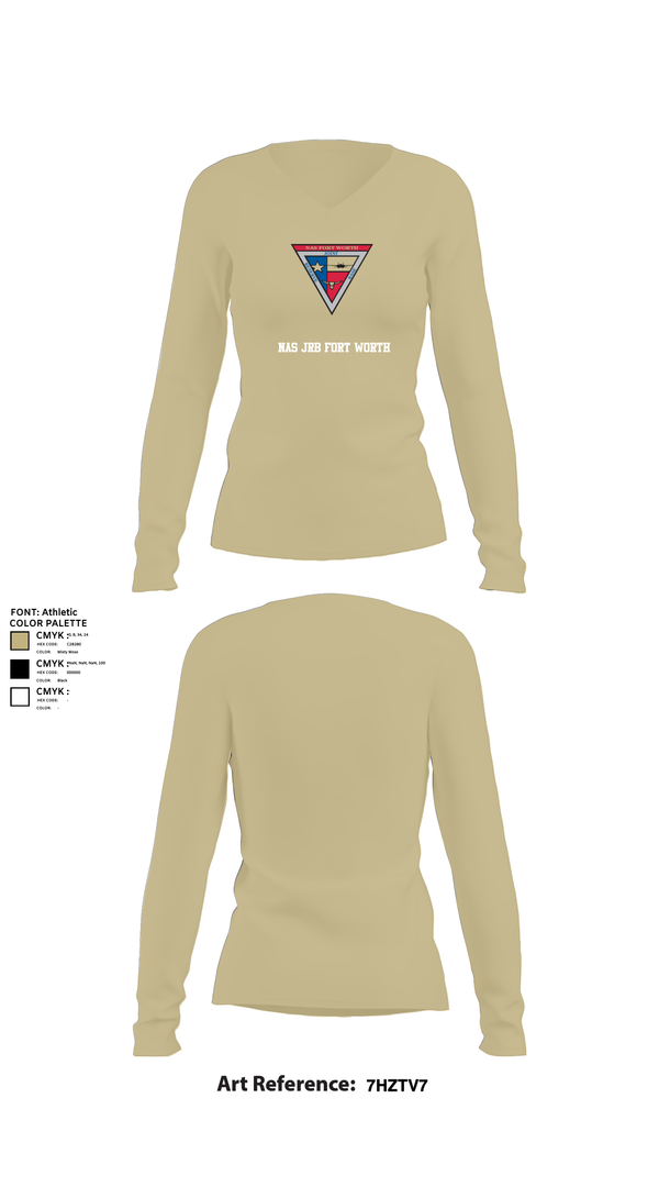 Womens Long Sleeve Vneck Shirt, NAS JRB FORT WORTH, , Teamtime, Team time, sublimation, custom sports apparel, team uniforms, spirit wear, spiritwear, sports uniforms, custom shirts, team store, custom team store, fundraiser sports, apparel fundraiser