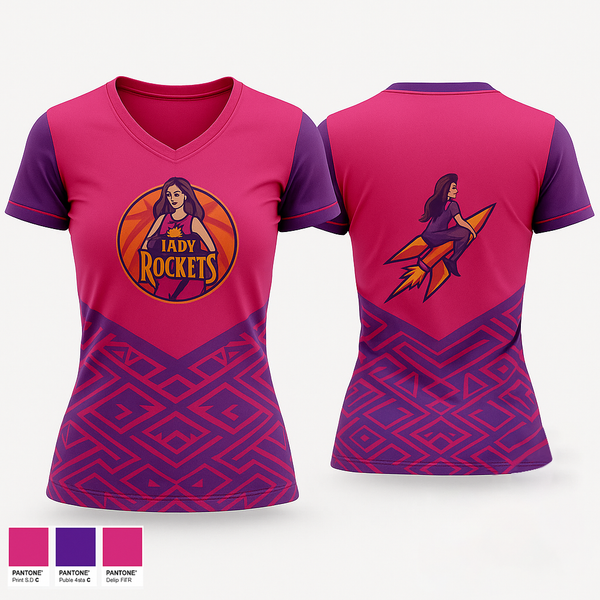 Lady Rockets 22876250 Women's Short Sleeve V-neck Shirt - 1