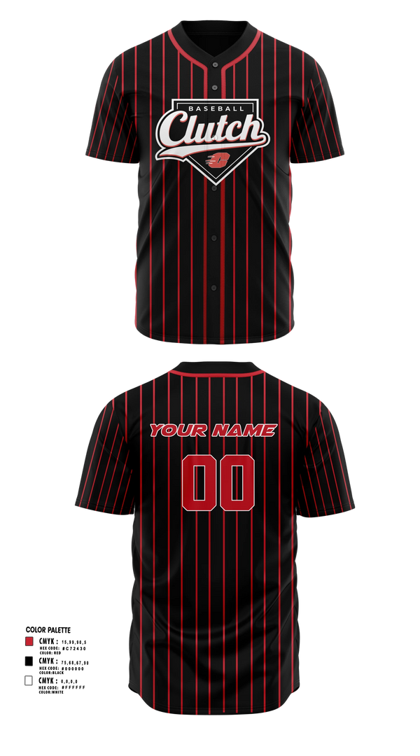 Full Button Baseball Jersey, Clutch, Baseball, Teamtime, Team time, sublimation, custom sports apparel, team uniforms, spirit wear, spiritwear, sports uniforms, custom shirts, team store, custom team store, fundraiser sports, apparel fundraiser