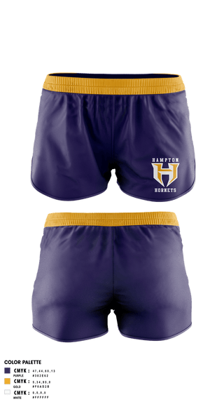 Womens Shorts, Hampton Hornets, Softball, Teamtime, Team time, sublimation, custom sports apparel, team uniforms, spirit wear, spiritwear, sports uniforms, custom shirts, team store, custom team store, fundraiser sports, apparel fundraiser