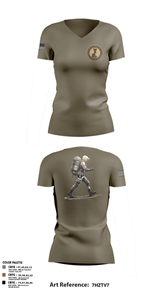 Womens Short Sleeve Vneck Shirt, 7th Group, Army, Teamtime, Team time, sublimation, custom sports apparel, team uniforms, spirit wear, spiritwear, sports uniforms, custom shirts, team store, custom team store, fundraiser sports, apparel fundraiser