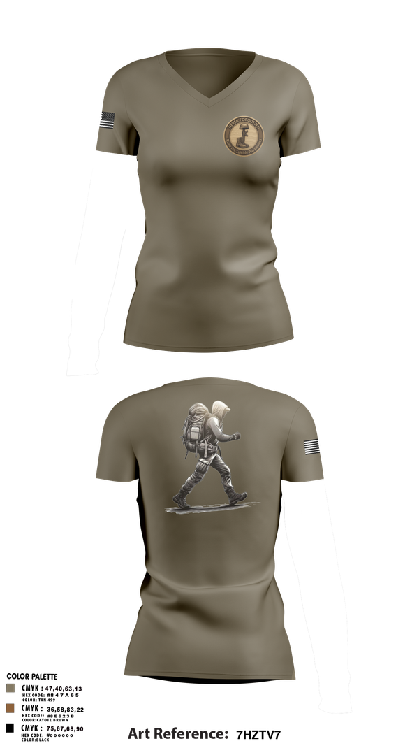 Womens Short Sleeve Vneck Shirt, 7th Group, Army, Teamtime, Team time, sublimation, custom sports apparel, team uniforms, spirit wear, spiritwear, sports uniforms, custom shirts, team store, custom team store, fundraiser sports, apparel fundraiser