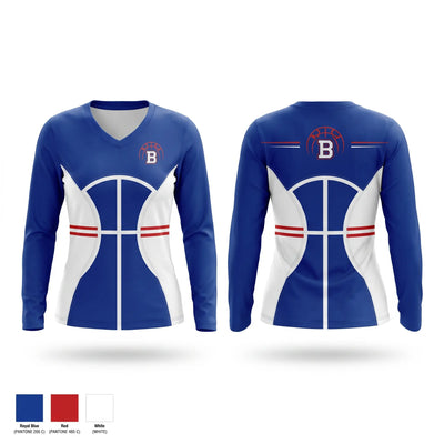 Burgard Bulldogs Women's Long Sleeve V-neck Shirt - 1