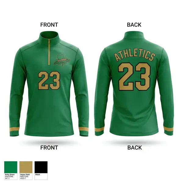 Quarter Zip Jacket, 11U Southline Shamrocks, Baseball, Teamtime, Team time, sublimation, custom sports apparel, team uniforms, spirit wear, spiritwear, sports uniforms, custom shirts, team store, custom team store, fundraiser sports, apparel fundraiser