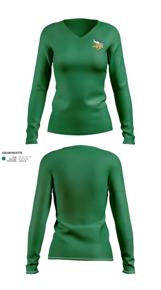 Womens Long Sleeve Vneck Shirt, Northland Vikings, , Teamtime, Team time, sublimation, custom sports apparel, team uniforms, spirit wear, spiritwear, sports uniforms, custom shirts, team store, custom team store, fundraiser sports, apparel fundraiser