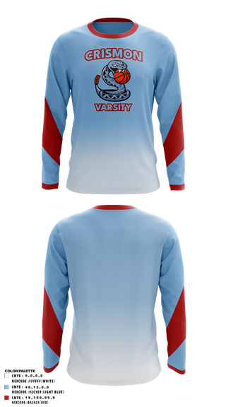Long Sleeve Performance Shirt, Crismon Rattlers, Women's Basketball, Teamtime, Team time, sublimation, custom sports apparel, team uniforms, spirit wear, spiritwear, sports uniforms, custom shirts, team store, custom team store, fundraiser sports, apparel fundraiser
