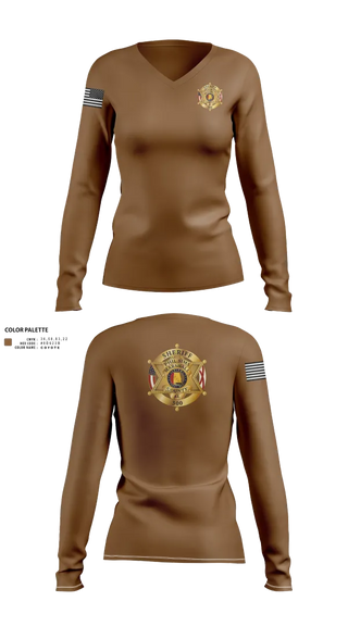 Womens Long Sleeve Vneck Shirt, Marshall county sheriffs office, , Teamtime, Team time, sublimation, custom sports apparel, team uniforms, spirit wear, spiritwear, sports uniforms, custom shirts, team store, custom team store, fundraiser sports, apparel fundraiser