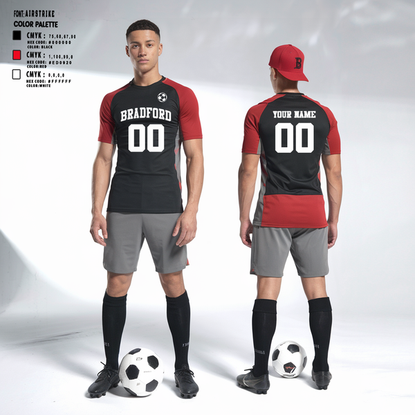 Mens Soccer Jersey, Bradford Boys Soccer, Men's Soccer, Teamtime, Team time, sublimation, custom sports apparel, team uniforms, spirit wear, spiritwear, sports uniforms, custom shirts, team store, custom team store, fundraiser sports, apparel fundraiser