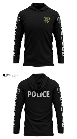 Long Sleeve Performance Shirt with hood, Houston Police Northeast Patrol, Police, Teamtime, Team time, sublimation, custom sports apparel, team uniforms, spirit wear, spiritwear, sports uniforms, custom shirts, team store, custom team store, fundraiser sports, apparel fundraiser