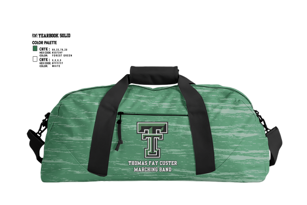 Duffle Bag, Thomas Fay Custer Marching Band, Spirit Store, Teamtime, Team time, sublimation, custom sports apparel, team uniforms, spirit wear, spiritwear, sports uniforms, custom shirts, team store, custom team store, fundraiser sports, apparel fundraiser