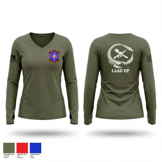 Womens Long Sleeve Vneck Shirt, 3d LAAD Bn, Marines, Teamtime, Team time, sublimation, custom sports apparel, team uniforms, spirit wear, spiritwear, sports uniforms, custom shirts, team store, custom team store, fundraiser sports, apparel fundraiser