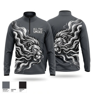 Quarter Zip Jacket, ALL THE SMOKE, Baseball, Teamtime, Team time, sublimation, custom sports apparel, team uniforms, spirit wear, spiritwear, sports uniforms, custom shirts, team store, custom team store, fundraiser sports, apparel fundraiser