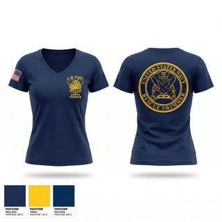 Womens Short Sleeve Vneck Shirt, US Navy Rescue Swimmer, Navy, Teamtime, Team time, sublimation, custom sports apparel, team uniforms, spirit wear, spiritwear, sports uniforms, custom shirts, team store, custom team store, fundraiser sports, apparel fundraiser