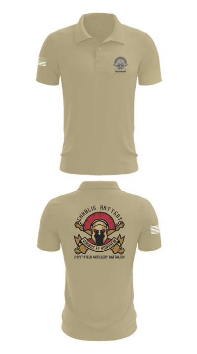 Charlie BTRY 2-114th FA 81101769 Short Sleeve Performance Polo - 83