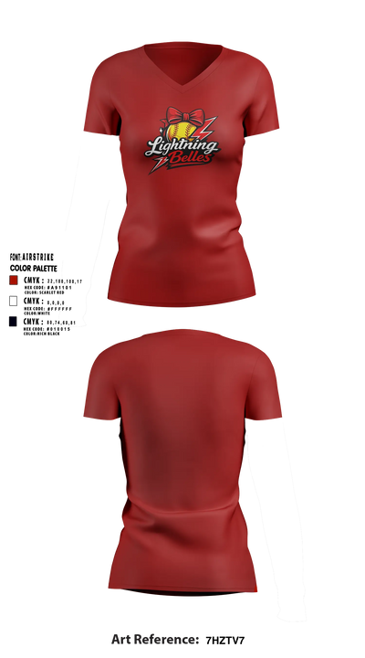 Bluegrass Lightning Belles Women's Short Sleeve V-neck Shirt - 5
