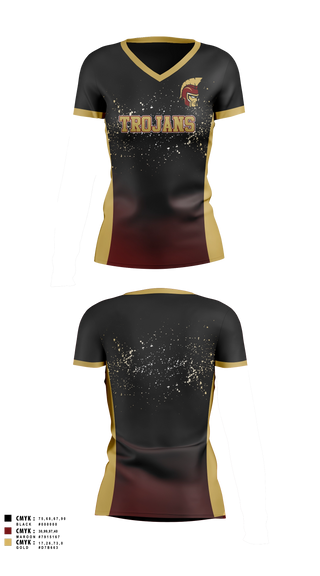 Womens Short Sleeve Vneck Shirt, Minnesota State Academy for the Deaf Trojans, Cheer, Teamtime, Team time, sublimation, custom sports apparel, team uniforms, spirit wear, spiritwear, sports uniforms, custom shirts, team store, custom team store, fundraiser sports, apparel fundraiser