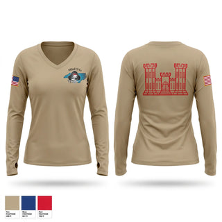 Womens Long Sleeve Vneck Shirt, 882nd EVCC, National Guard, Teamtime, Team time, sublimation, custom sports apparel, team uniforms, spirit wear, spiritwear, sports uniforms, custom shirts, team store, custom team store, fundraiser sports, apparel fundraiser