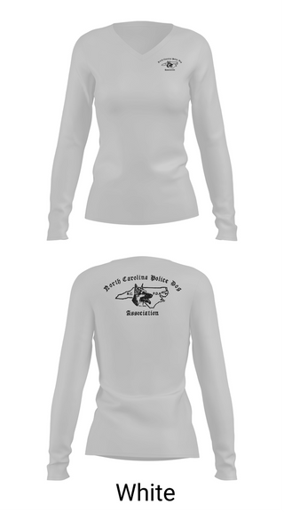 Womens Long Sleeve Vneck Shirt, North Carolina Police Dog Association, Police, Teamtime, Team time, sublimation, custom sports apparel, team uniforms, spirit wear, spiritwear, sports uniforms, custom shirts, team store, custom team store, fundraiser sports, apparel fundraiser