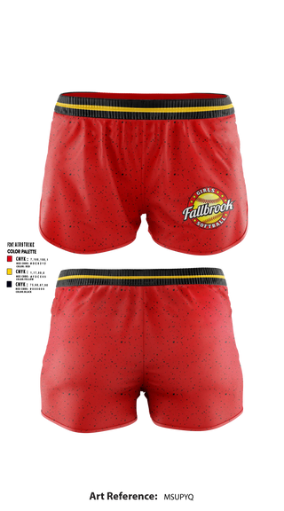 Womens Shorts, Fallbrook girls softball, Softball, Teamtime, Team time, sublimation, custom sports apparel, team uniforms, spirit wear, spiritwear, sports uniforms, custom shirts, team store, custom team store, fundraiser sports, apparel fundraiser