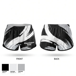 Womens Shorts, Bloomington Bolts, Women's Basketball, Teamtime, Team time, sublimation, custom sports apparel, team uniforms, spirit wear, spiritwear, sports uniforms, custom shirts, team store, custom team store, fundraiser sports, apparel fundraiser