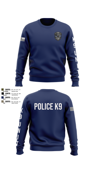 Crew Neck Sweatshirt, Roy Cit Police K9, Police, Teamtime, Team time, sublimation, custom sports apparel, team uniforms, spirit wear, spiritwear, sports uniforms, custom shirts, team store, custom team store, fundraiser sports, apparel fundraiser