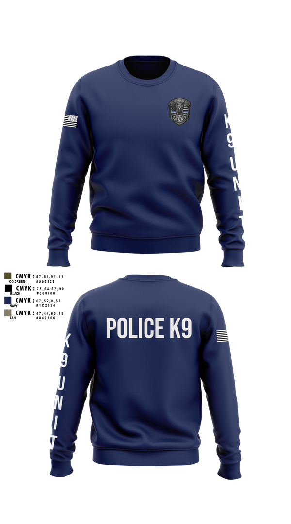 Crew Neck Sweatshirt, Roy Cit Police K9, Police, Teamtime, Team time, sublimation, custom sports apparel, team uniforms, spirit wear, spiritwear, sports uniforms, custom shirts, team store, custom team store, fundraiser sports, apparel fundraiser