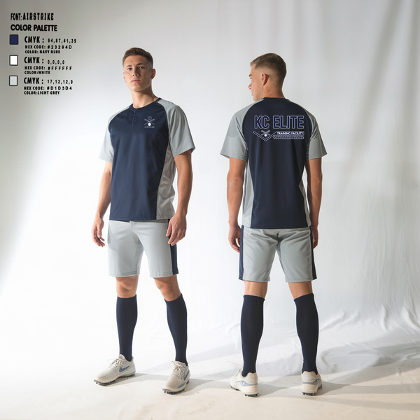 Two Button Baseball Jersey, KC Elite, Softball, Teamtime, Team time, sublimation, custom sports apparel, team uniforms, spirit wear, spiritwear, sports uniforms, custom shirts, team store, custom team store, fundraiser sports, apparel fundraiser