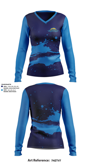 Womens Long Sleeve Vneck Shirt, Corona Chargers, , Teamtime, Team time, sublimation, custom sports apparel, team uniforms, spirit wear, spiritwear, sports uniforms, custom shirts, team store, custom team store, fundraiser sports, apparel fundraiser