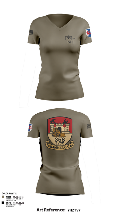 358 EVCC 70484950 (tan 499) Women's Short Sleeve V-neck Shirt - 4