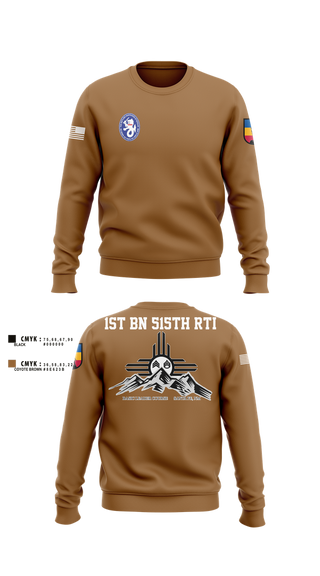 Crew Neck Sweatshirt, 1st BN 515th RTI, Army, Teamtime, Team time, sublimation, custom sports apparel, team uniforms, spirit wear, spiritwear, sports uniforms, custom shirts, team store, custom team store, fundraiser sports, apparel fundraiser