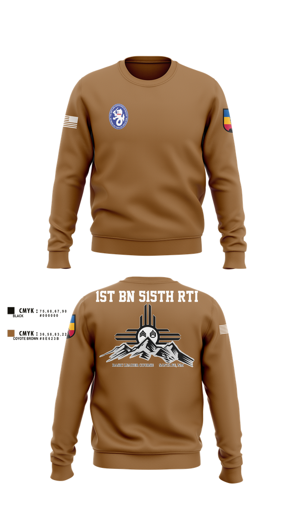 Crew Neck Sweatshirt, 1st BN 515th RTI, Army, Teamtime, Team time, sublimation, custom sports apparel, team uniforms, spirit wear, spiritwear, sports uniforms, custom shirts, team store, custom team store, fundraiser sports, apparel fundraiser