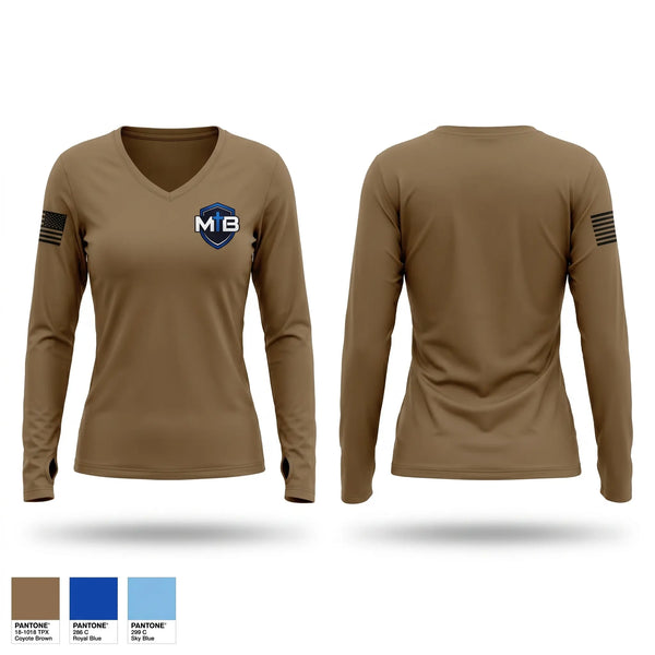 Womens Long Sleeve Vneck Shirt, Men In Blue, Police, Teamtime, Team time, sublimation, custom sports apparel, team uniforms, spirit wear, spiritwear, sports uniforms, custom shirts, team store, custom team store, fundraiser sports, apparel fundraiser