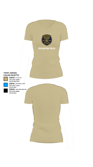 Womens Short Sleeve Vneck Shirt, Philadelphia Police, , Teamtime, Team time, sublimation, custom sports apparel, team uniforms, spirit wear, spiritwear, sports uniforms, custom shirts, team store, custom team store, fundraiser sports, apparel fundraiser