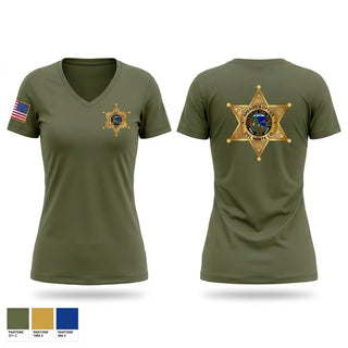 Womens Short Sleeve Vneck Shirt, Del Norte County Sheriff's Office, Police, Teamtime, Team time, sublimation, custom sports apparel, team uniforms, spirit wear, spiritwear, sports uniforms, custom shirts, team store, custom team store, fundraiser sports, apparel fundraiser