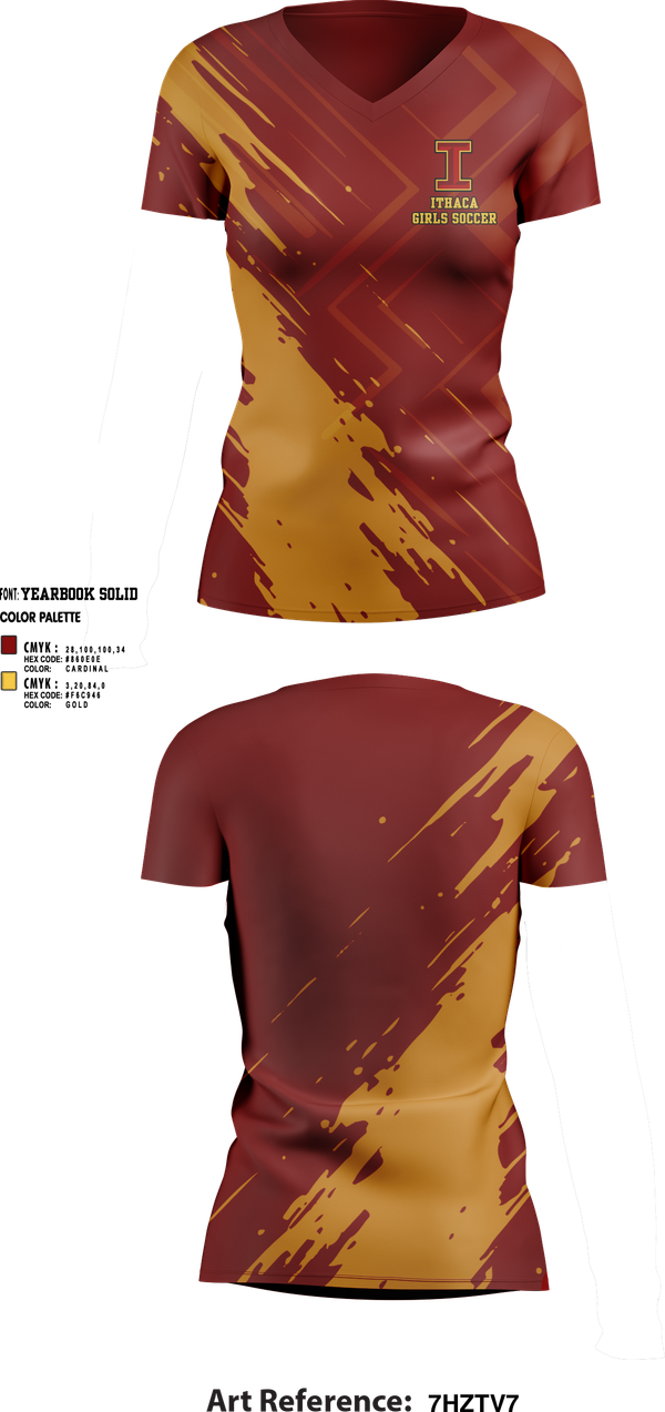 Womens Short Sleeve Vneck Shirt, Ithaca Girls Soccer, Women's Soccer, Teamtime, Team time, sublimation, custom sports apparel, team uniforms, spirit wear, spiritwear, sports uniforms, custom shirts, team store, custom team store, fundraiser sports, apparel fundraiser