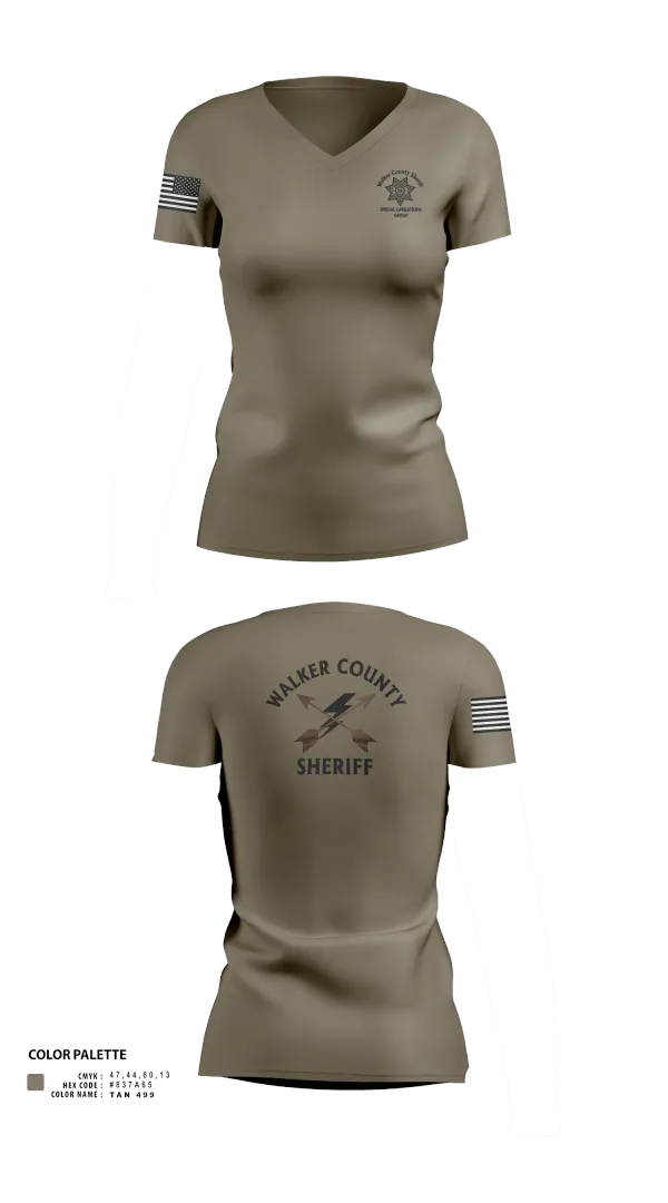 Womens Short Sleeve Vneck Shirt, Walker County Sheriff SOG Team, , Teamtime, Team time, sublimation, custom sports apparel, team uniforms, spirit wear, spiritwear, sports uniforms, custom shirts, team store, custom team store, fundraiser sports, apparel fundraiser