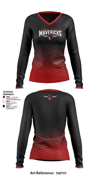 Womens Long Sleeve Vneck Shirt, West Texas Mavericks, Baseball, Teamtime, Team time, sublimation, custom sports apparel, team uniforms, spirit wear, spiritwear, sports uniforms, custom shirts, team store, custom team store, fundraiser sports, apparel fundraiser
