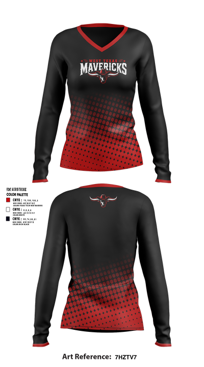 West Texas Mavericks Women's Long Sleeve V-neck Shirt - 6
